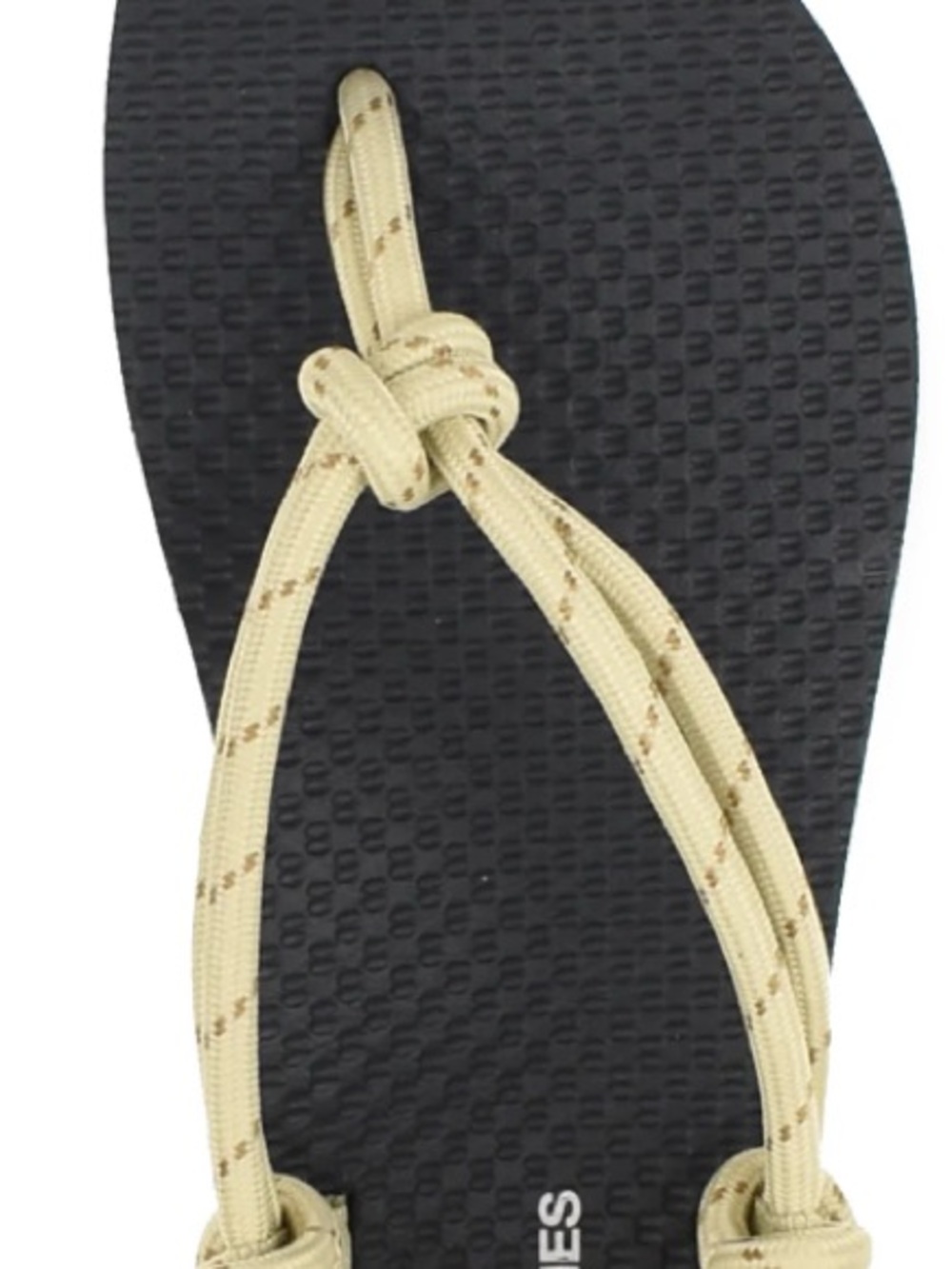 No Boundaries Black Sandal with Beige Rope Straps